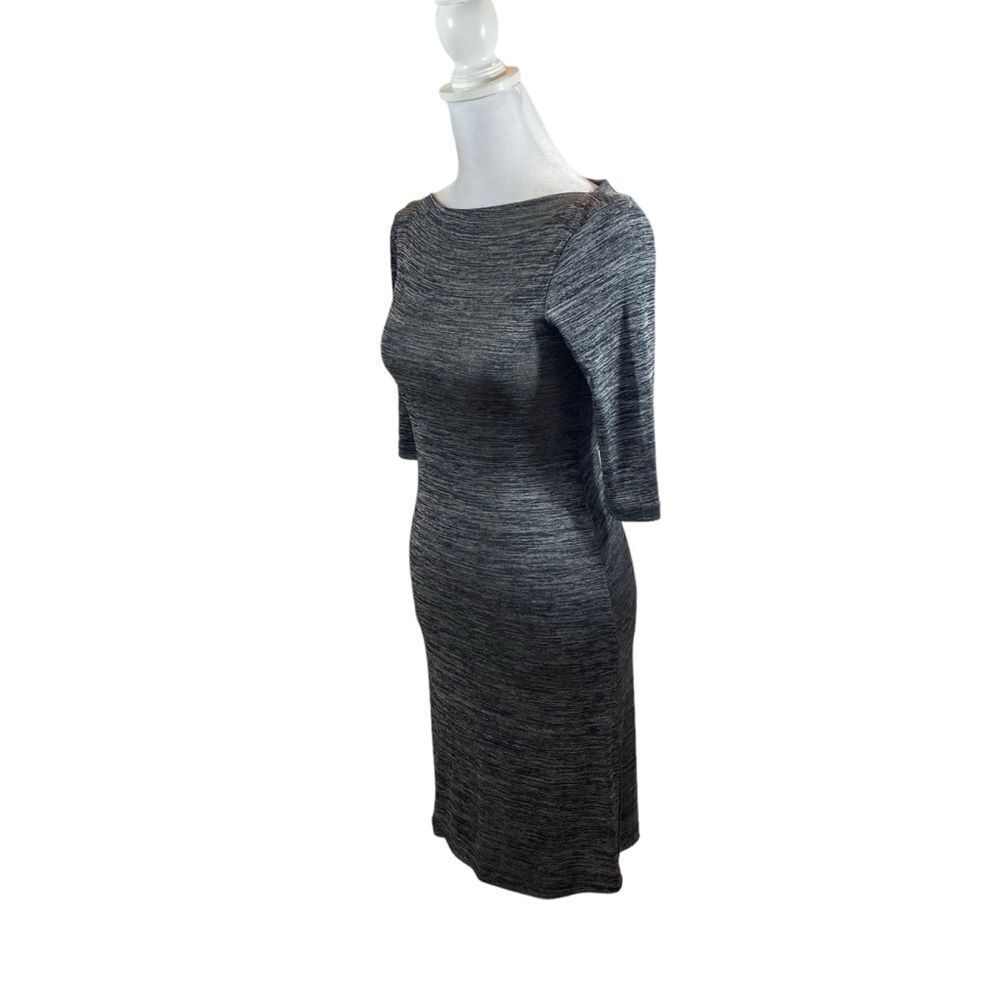 Vintage LaBelle‎ Fashions Black and White Half Sleeve BodyCon Midi Dress Small